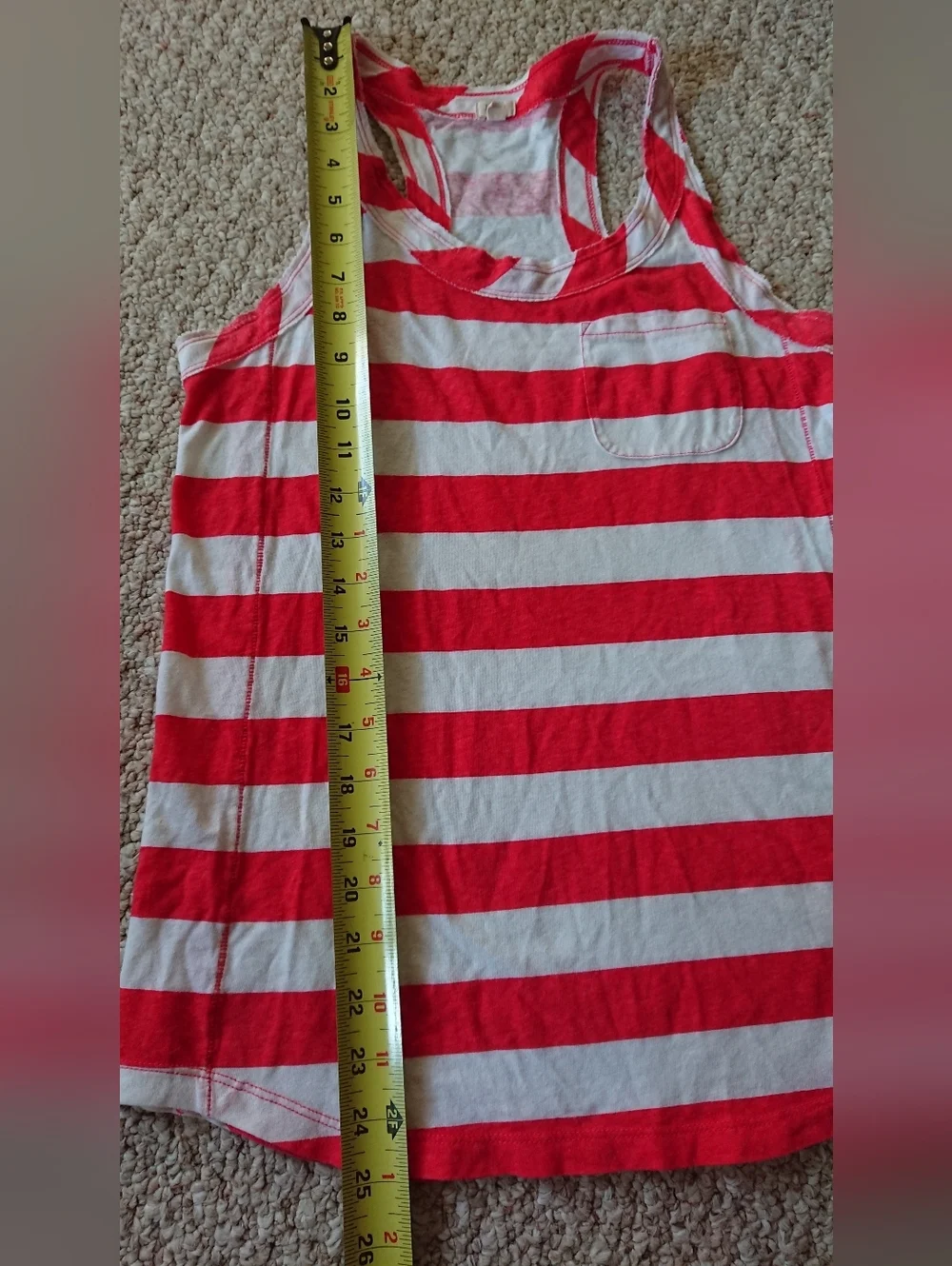 J. Crew Red and White Striped Racerback Tank size XXS